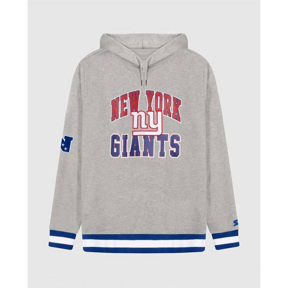 NEW STARTER men's new york giants knit hoodie sweatshirt in grey
